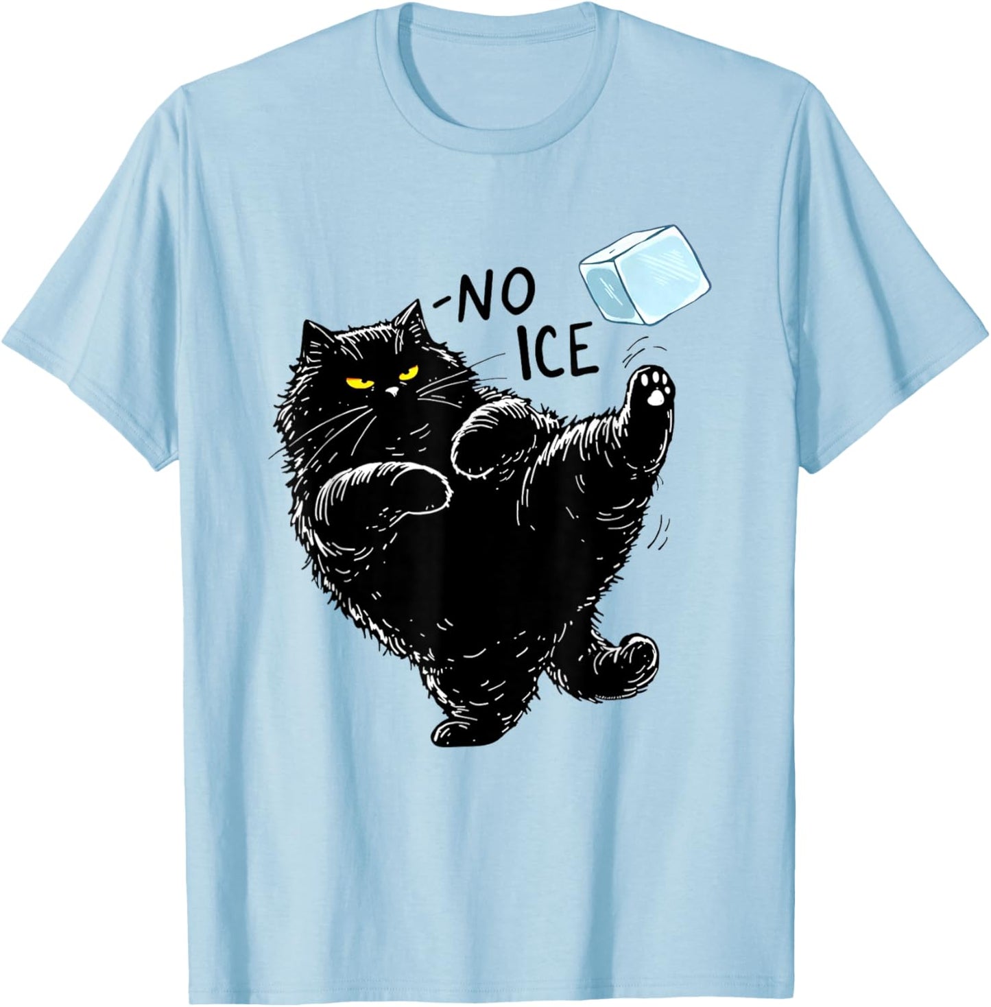 Angry Cat No Ice Beverage Meme Gifts T-Shirt - T-Shirt | Light Blue