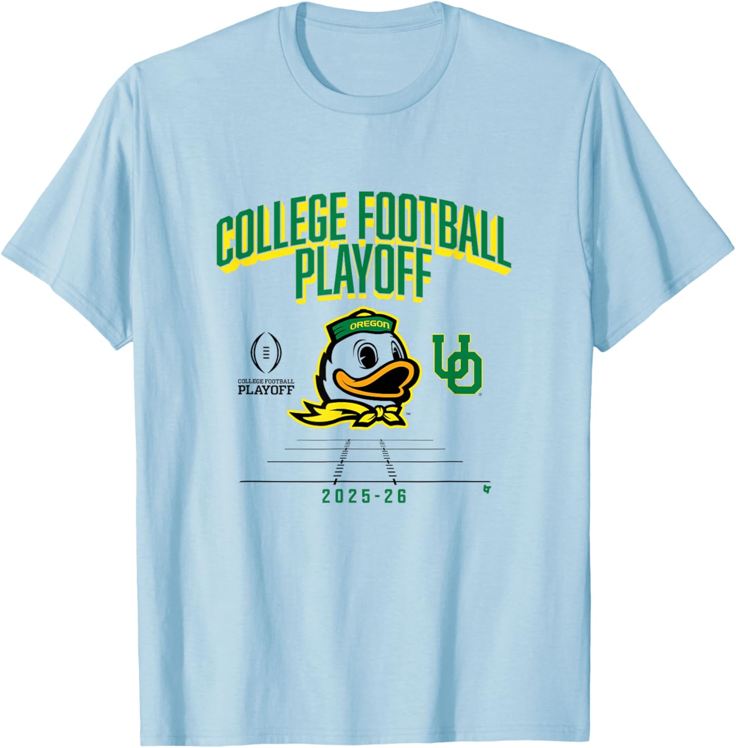 Oregon Ducks College Football Playoff Mascot Text 2025 T-Shirt - T-Shirt | Light Blue