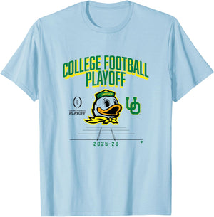 Oregon Ducks College Football Playoff Mascot Text 2025 T-Shirt - T-Shirt | Light Blue