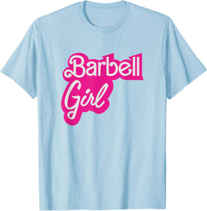 Barbell Girl | Cute Funny Gym T-Shirt - T-Shirt | Light Blue