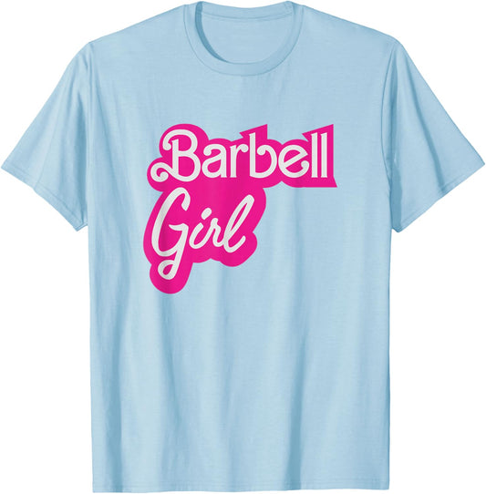 Barbell Girl | Cute Funny Gym T-Shirt - T-Shirt | Light Blue