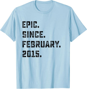 11th Birthday Gift Epic Since February 2015 11 Years Old T-Shirt - T-Shirt | Light Blue