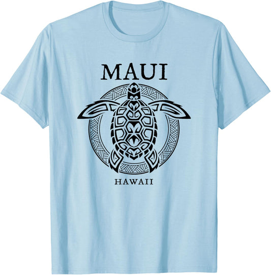 Maui Hawaii Sea Turtle Souvenir Boys Girls T-Shirt - T-Shirt | Light Blue