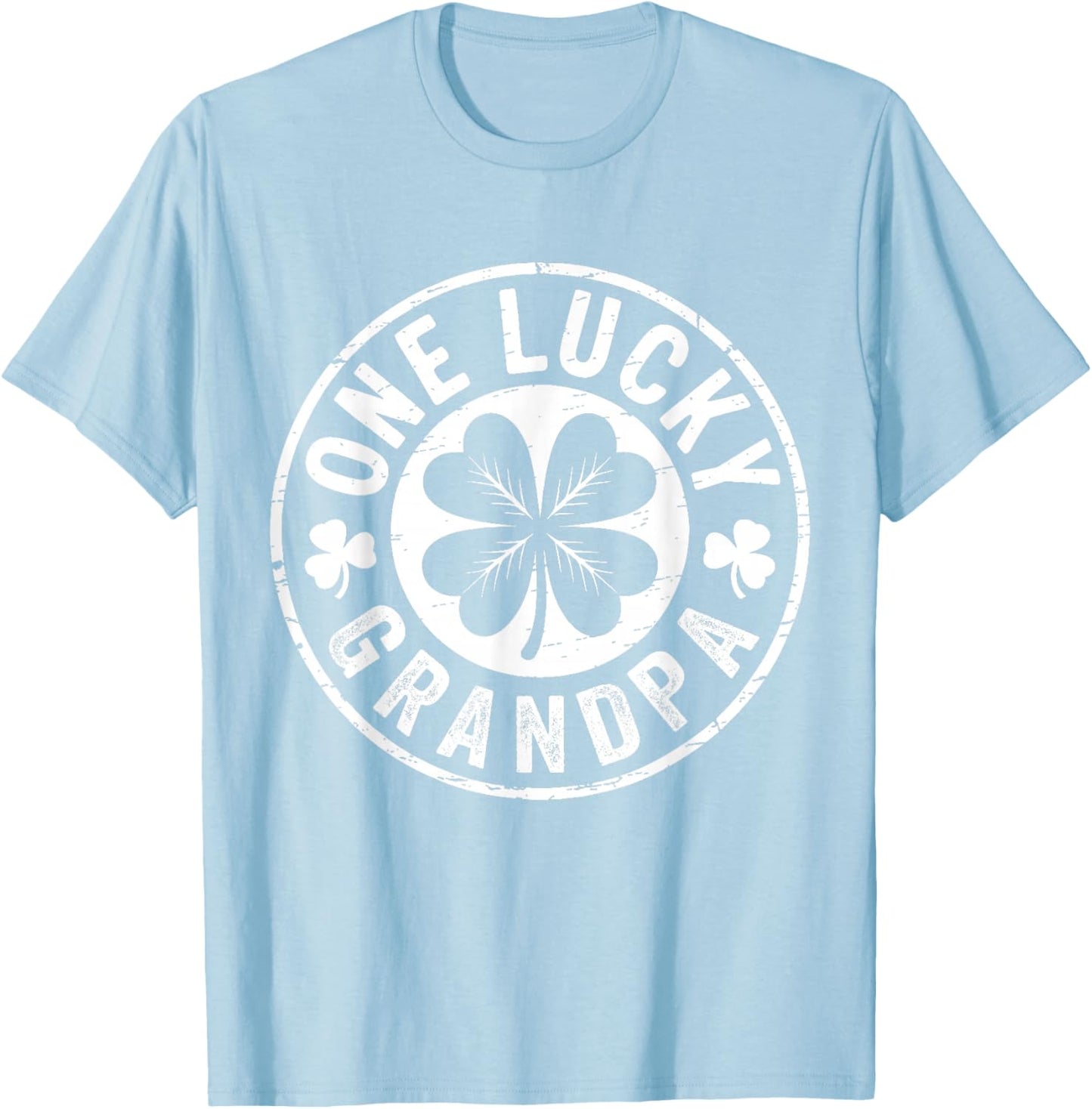 Vintage One Lucky Grandpa St Patricks Day Matching Family T-Shirt - T-Shirt | Light Blue