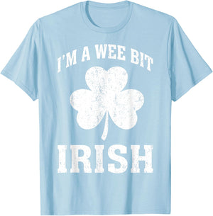 I'm A Wee Bit Irish Funny St Patricks Day T-Shirt - T-Shirt | Light Blue