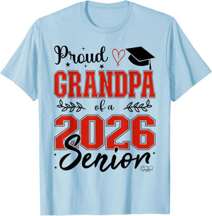 Proud Grandpa of a Class of 2026 Senior, Senior 26 T-Shirt - T-Shirt | Light Blue