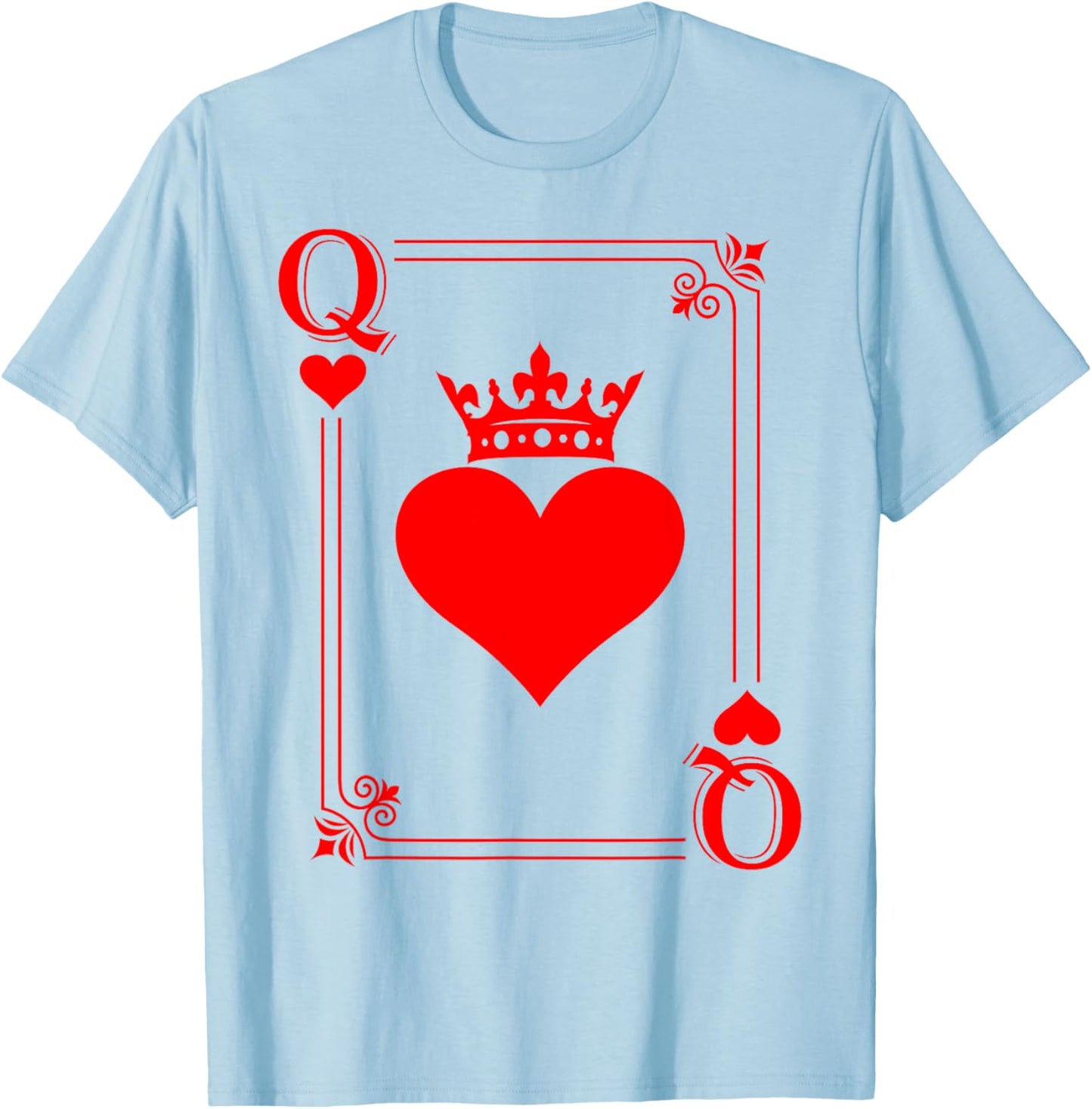 Funny Queen Card Hearts Happy Valentines Women Girls T-Shirt - T-Shirt | Light Blue