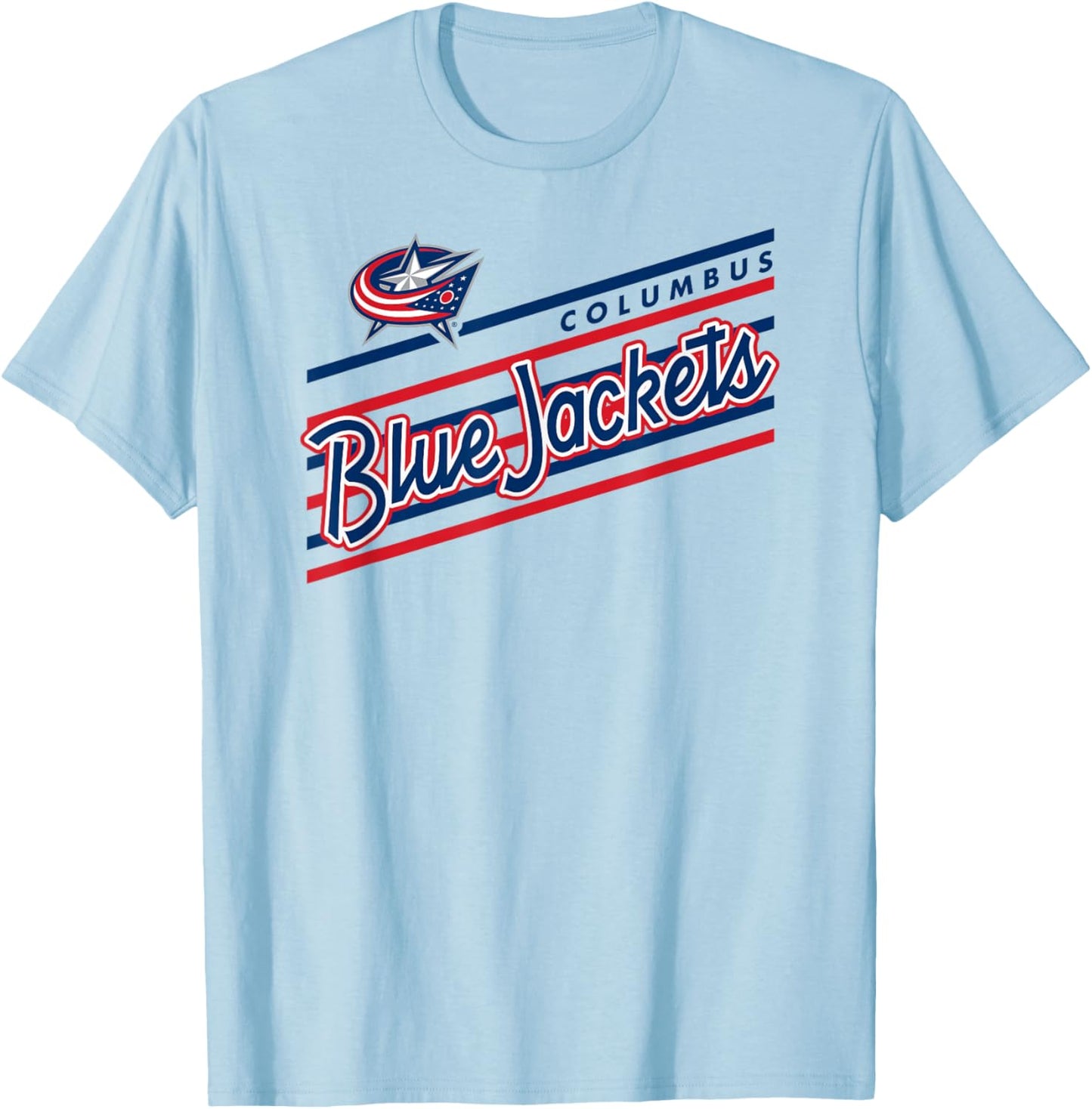 Columbus Blue Jackets Retro Performer Gray NHL Licensed T-Shirt - T-Shirt | Light Blue