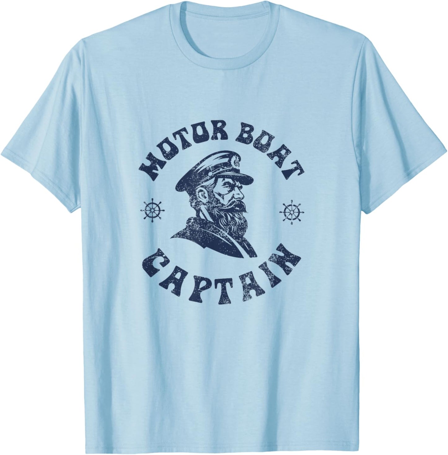 Funny Motor Boating Vintage Motor Boat Captain T-Shirt - T-Shirt | Light Blue
