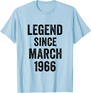 60 Birthday Decorations Men 60yr March 1966 60th Birthday T-Shirt - T-Shirt | Light Blue