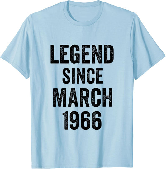 60 Birthday Decorations Men 60yr March 1966 60th Birthday T-Shirt - T-Shirt | Light Blue