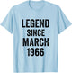 60 Birthday Decorations Men 60yr March 1966 60th Birthday T-Shirt - T-Shirt | Light Blue