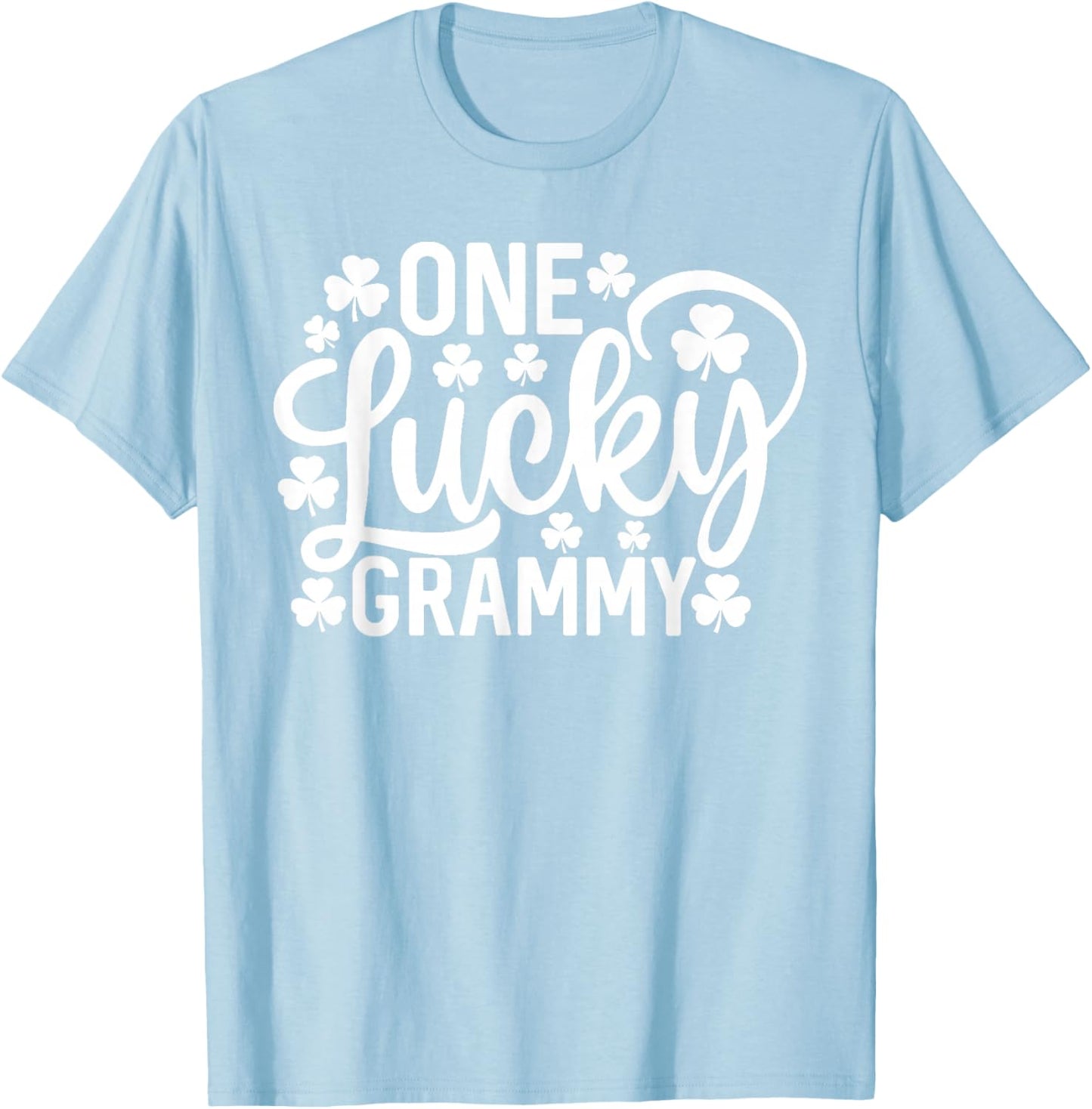 One Lucky Grammy Funny St Patrick's Day Shamrocks T-Shirt - T-Shirt | Light Blue