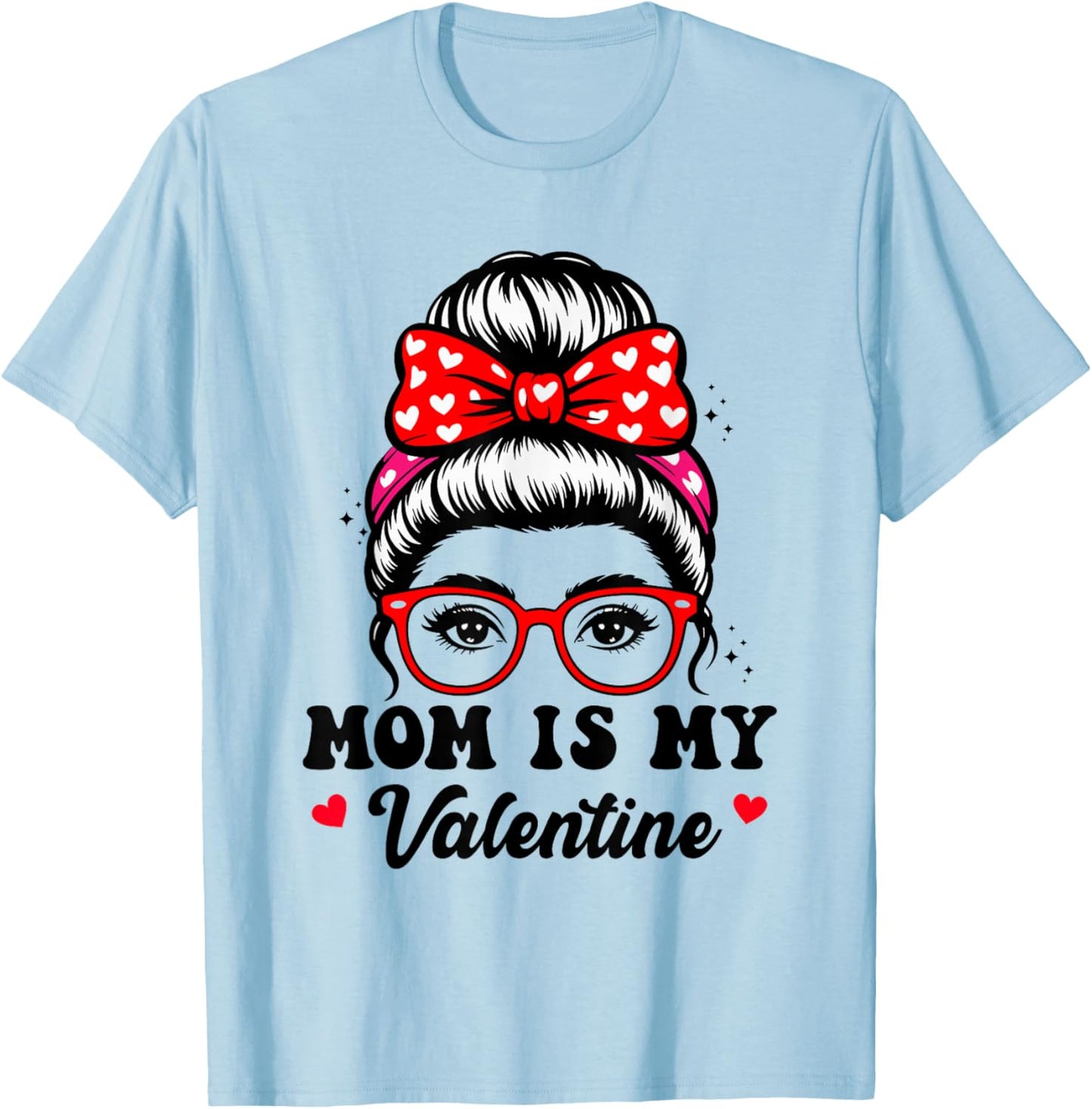 Groovy Mama is My Valentine Funny Heart Boys Girls T-Shirt - T-Shirt | Light Blue