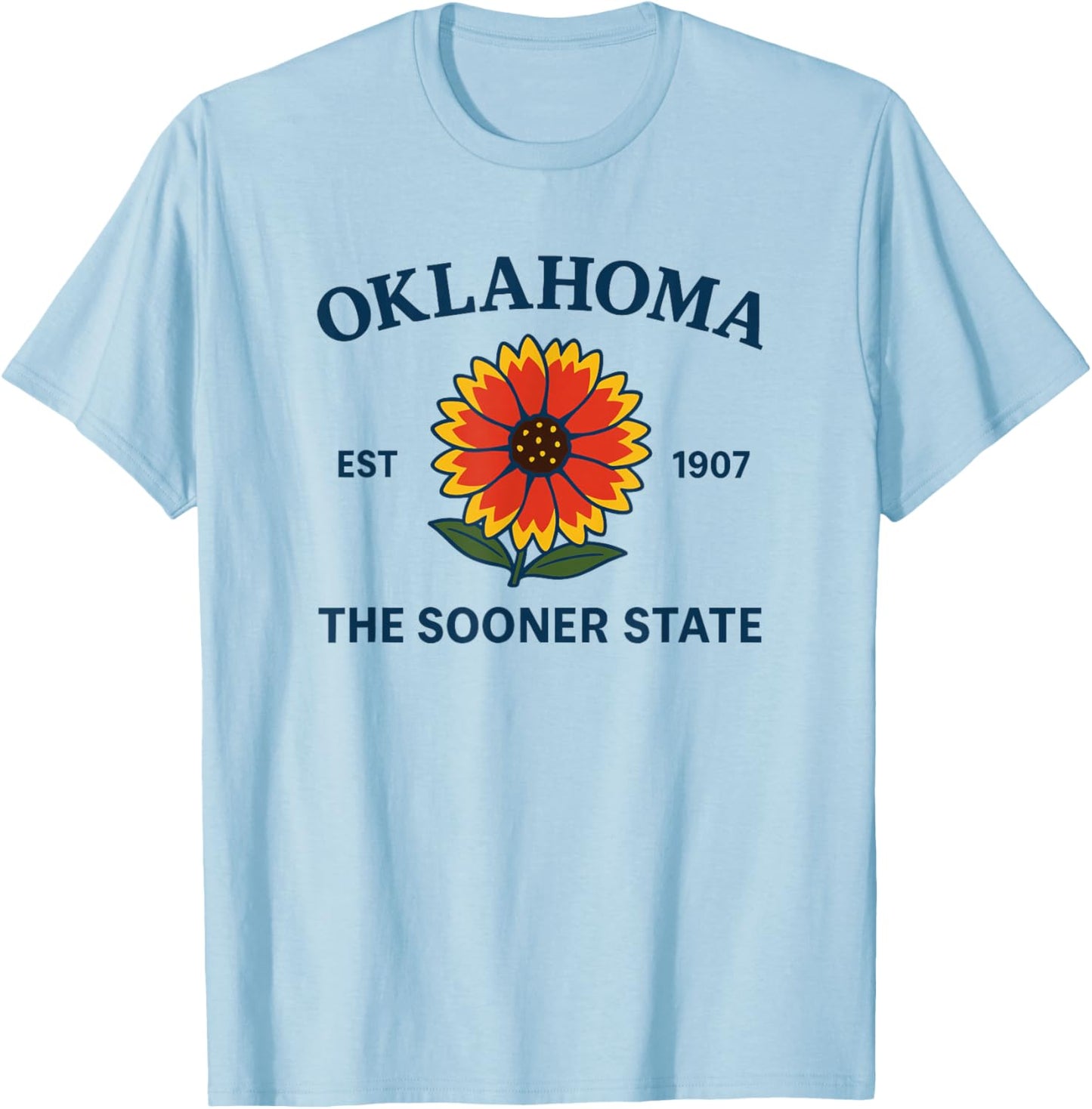 Oklahoma Flower T-Shirt - T-Shirt | Light Blue