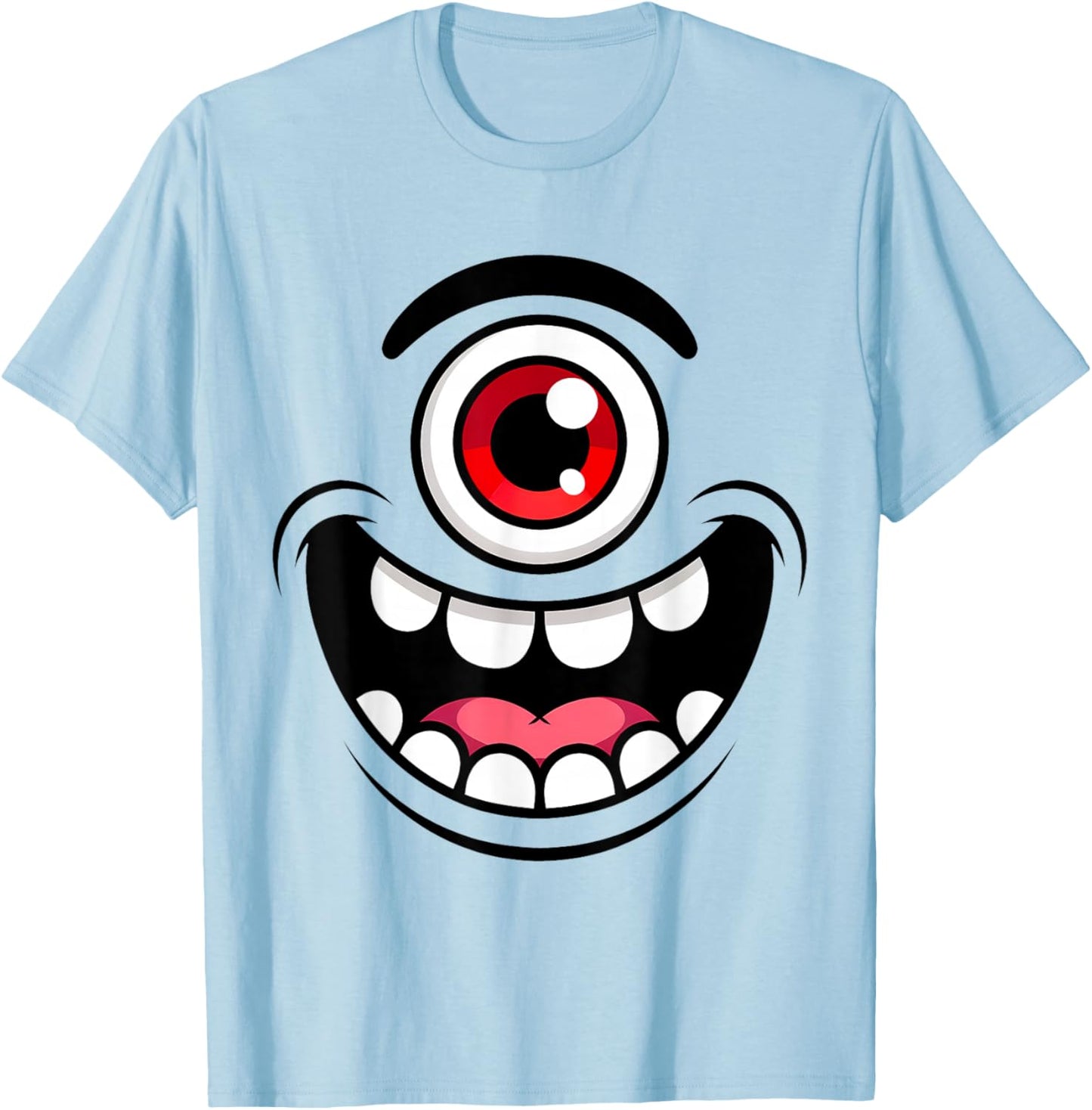 Funny Number Faces Costume Party Group Matching Cartoon T-Shirt - T-Shirt | Light Blue