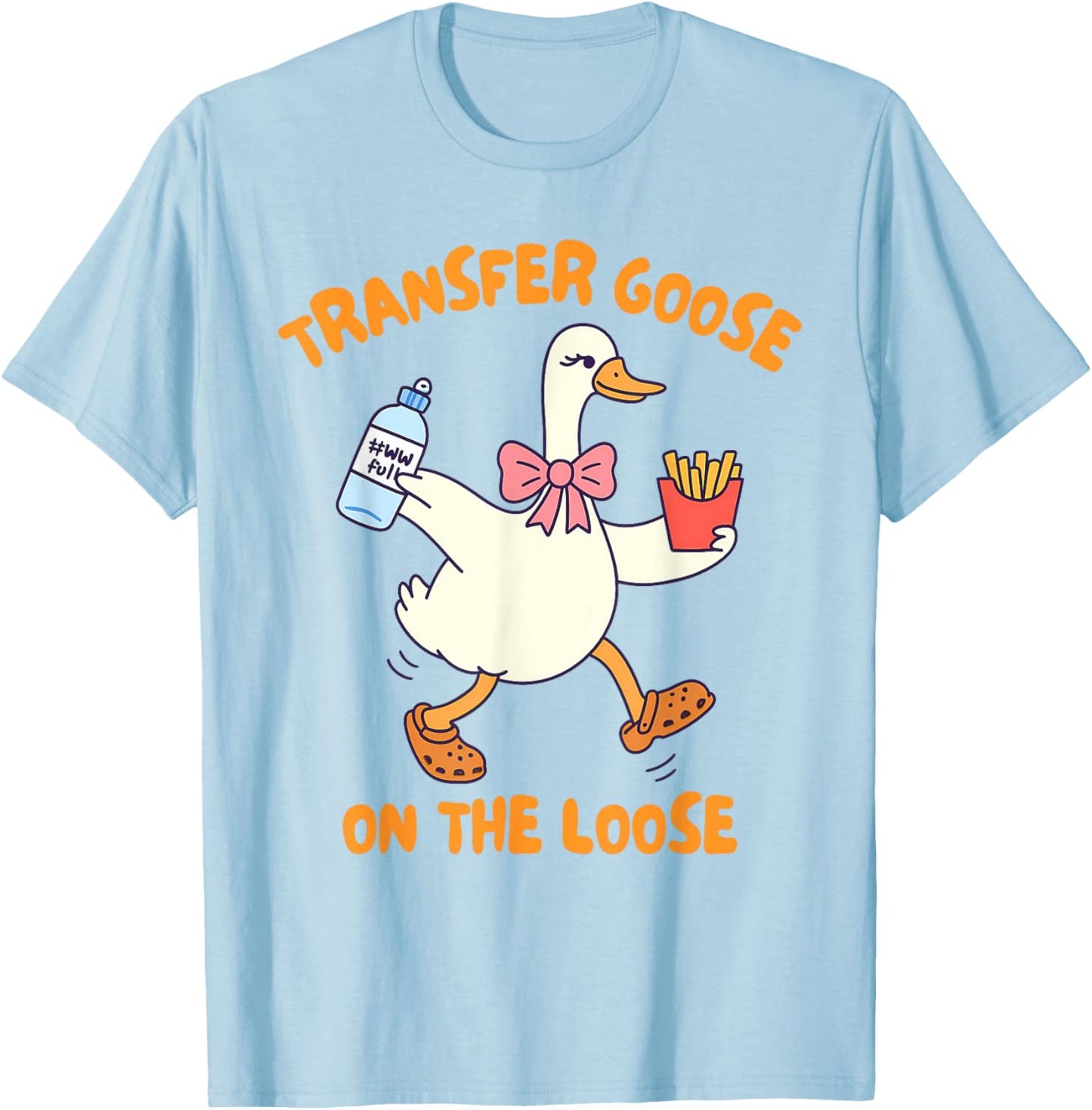 IVF Mom Dad Transfer Day Transfer Silly Goose On The Loose T-Shirt - T-Shirt | Light Blue
