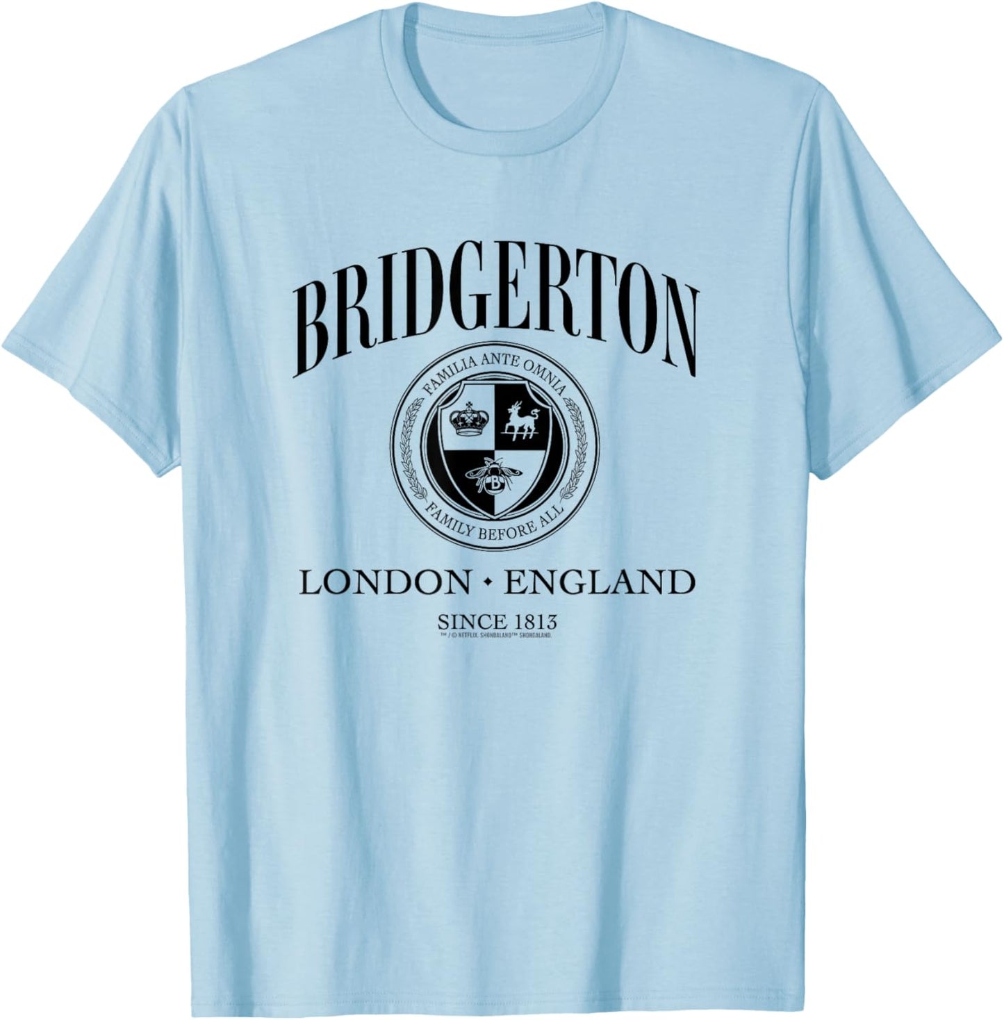 Bridgerton House Emblem Officially Licensed T-Shirt - T-Shirt | Light Blue