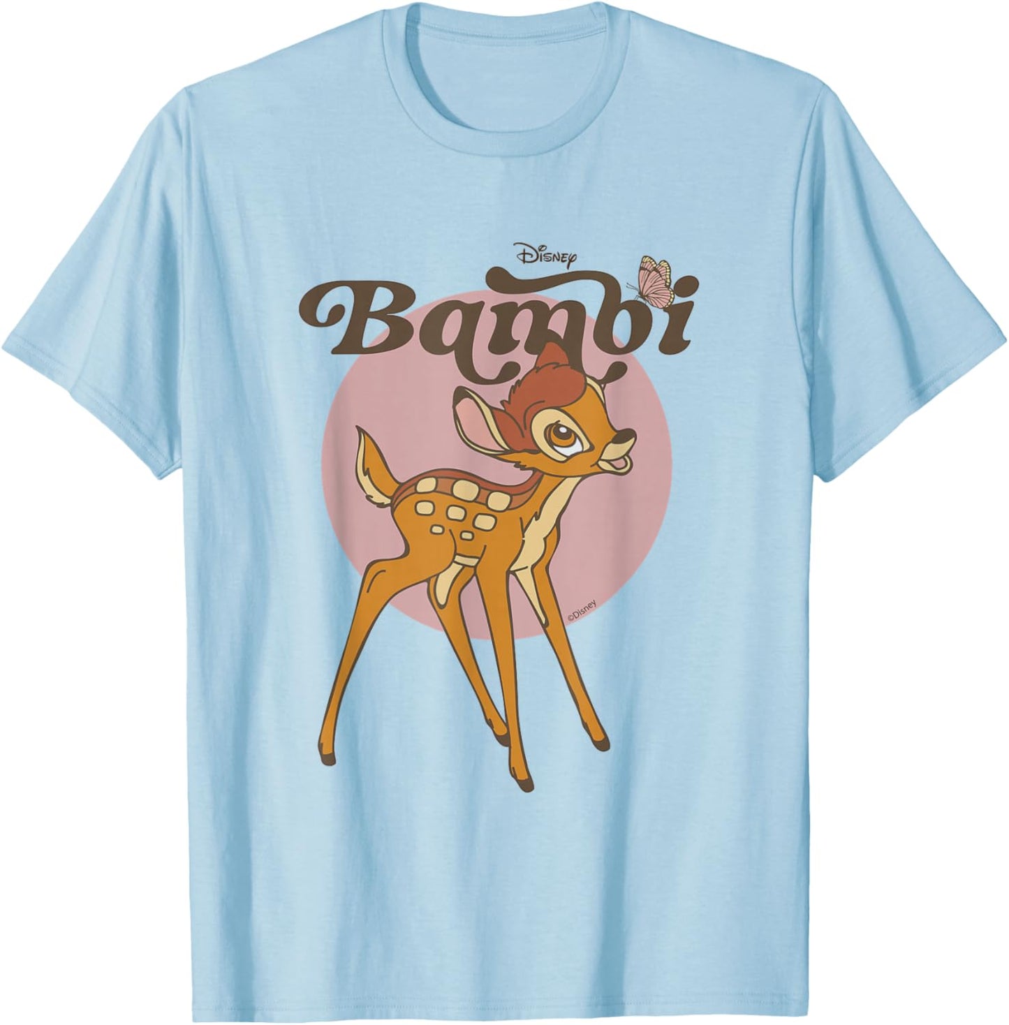 Disney Bambi Classic Character Circle Cute T-Shirt - T-Shirt | Light Blue