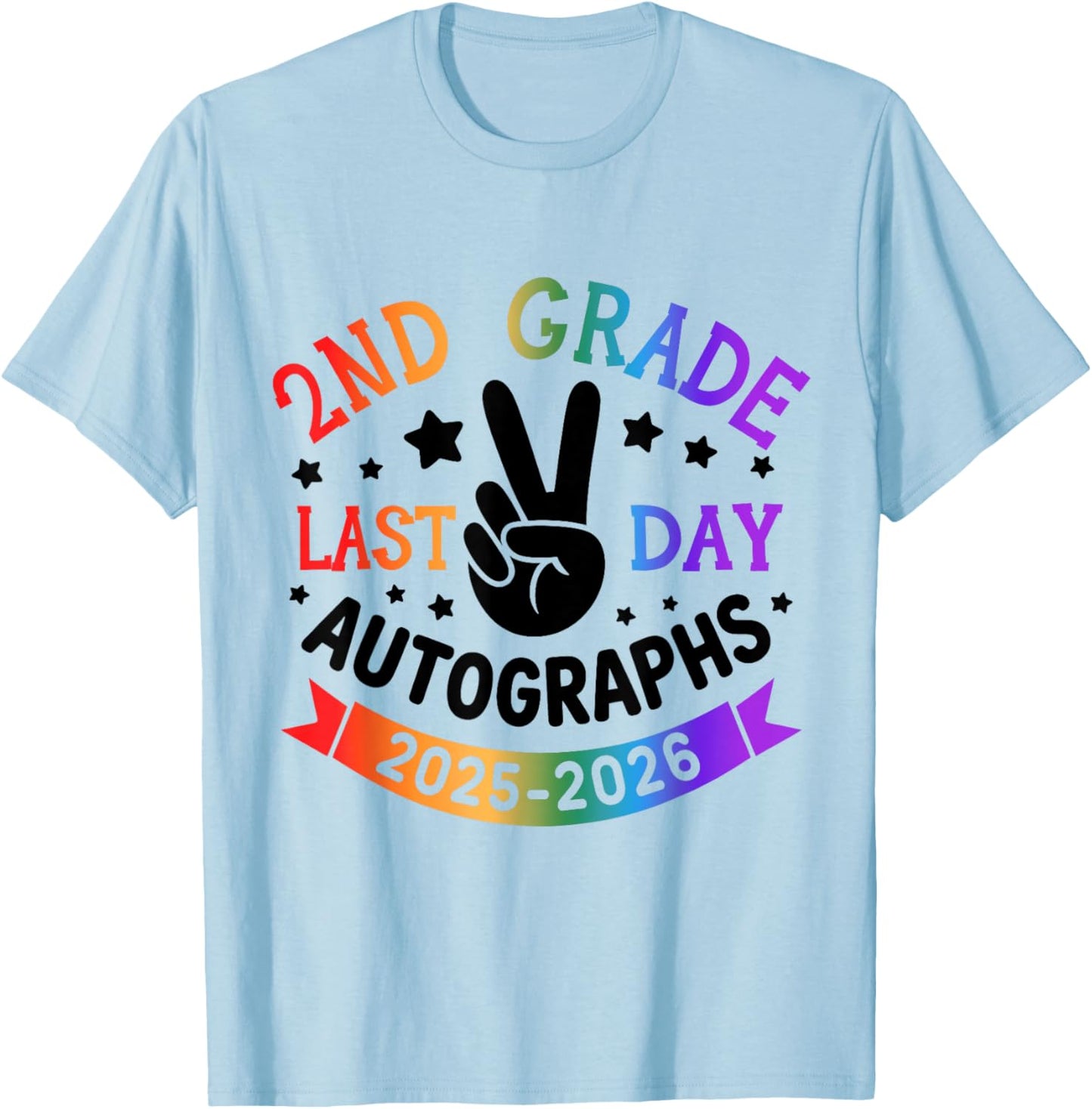 Last Day of School Autograph 2nd Grade Graduation 2026 Kids T-Shirt - T-Shirt | Light Blue