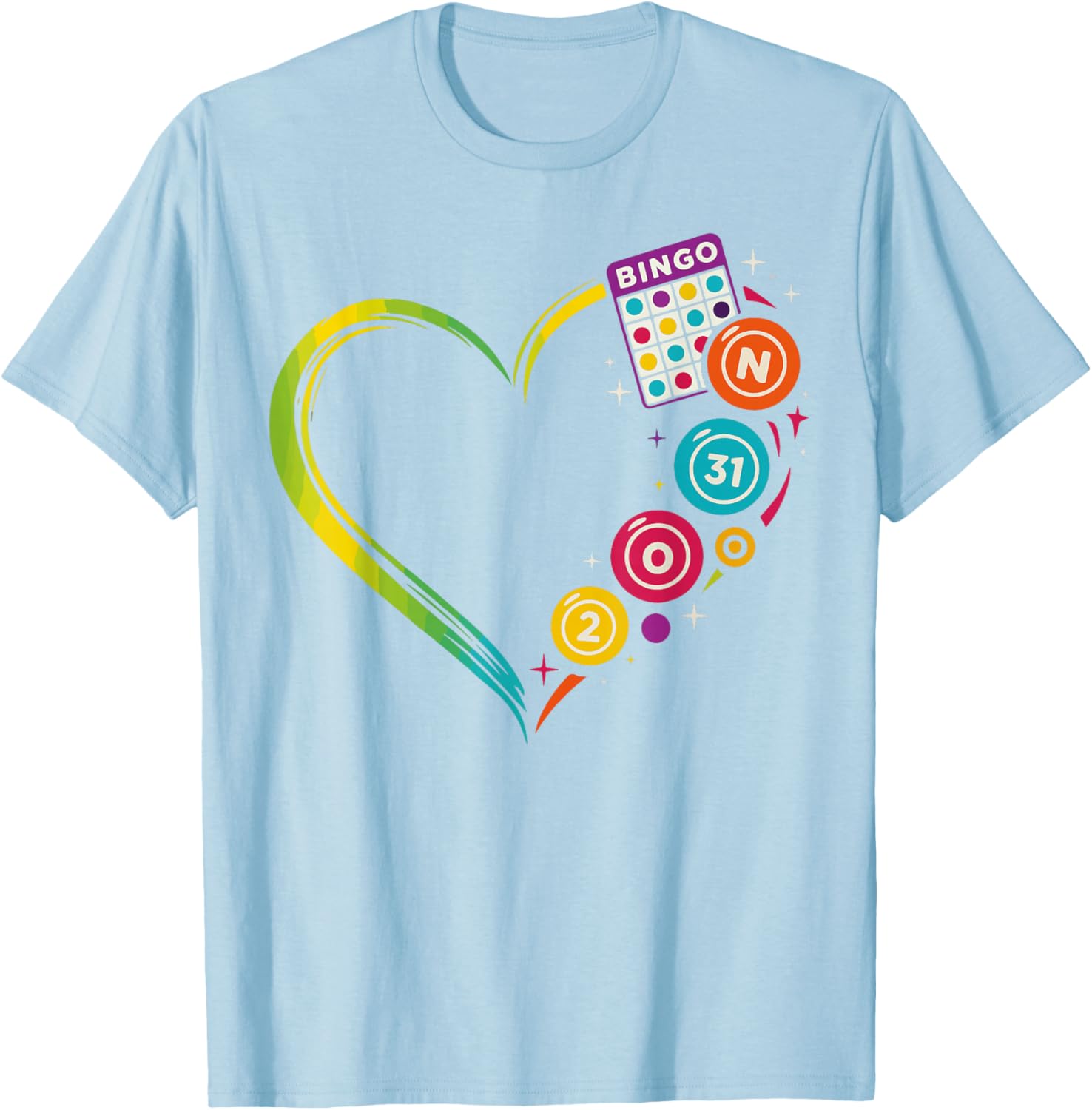 Bingo Player Heart T-Shirt - T-Shirt | Light Blue