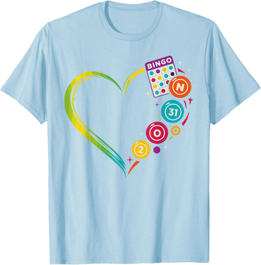 Bingo Player Heart T-Shirt - T-Shirt | Light Blue