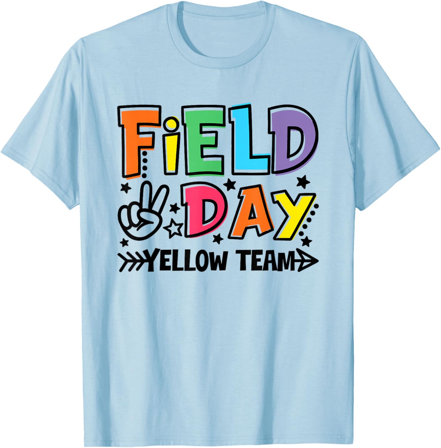 Field Day Yellow Team Funny for Teacher Kids Field Day Games T-Shirt - T-Shirt | Light Blue