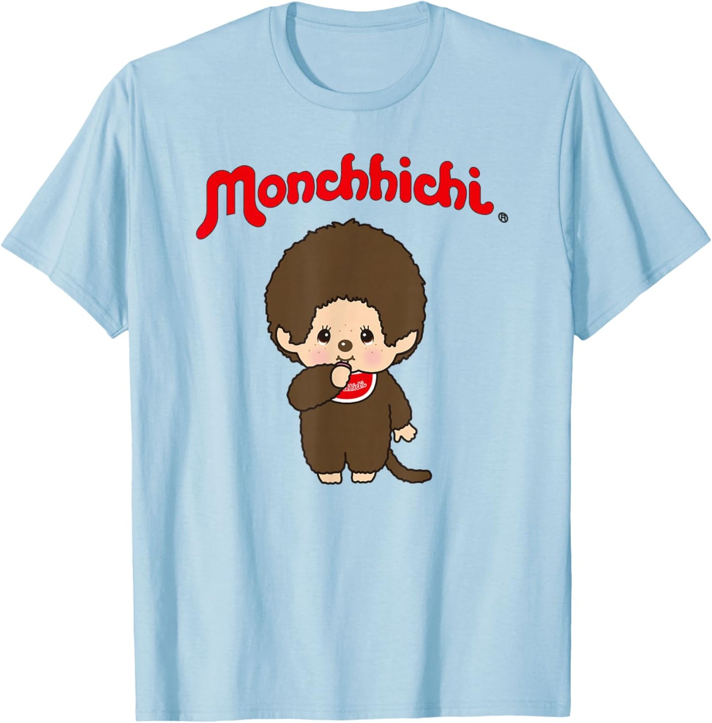 Monchhichi Cute Stance Thumbs Up Fluffy Little Guy T-Shirt - T-Shirt | Light Blue