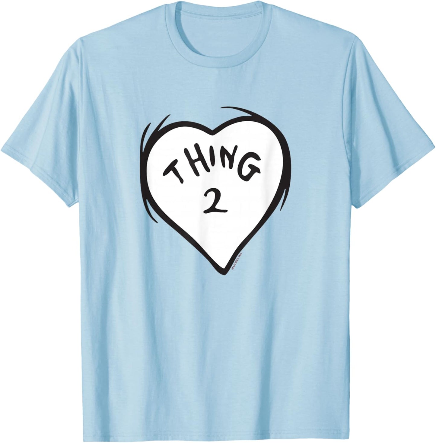 The Cat in The Hat Heart Thing Two Officially Licensed T-Shirt - T-Shirt | Light Blue