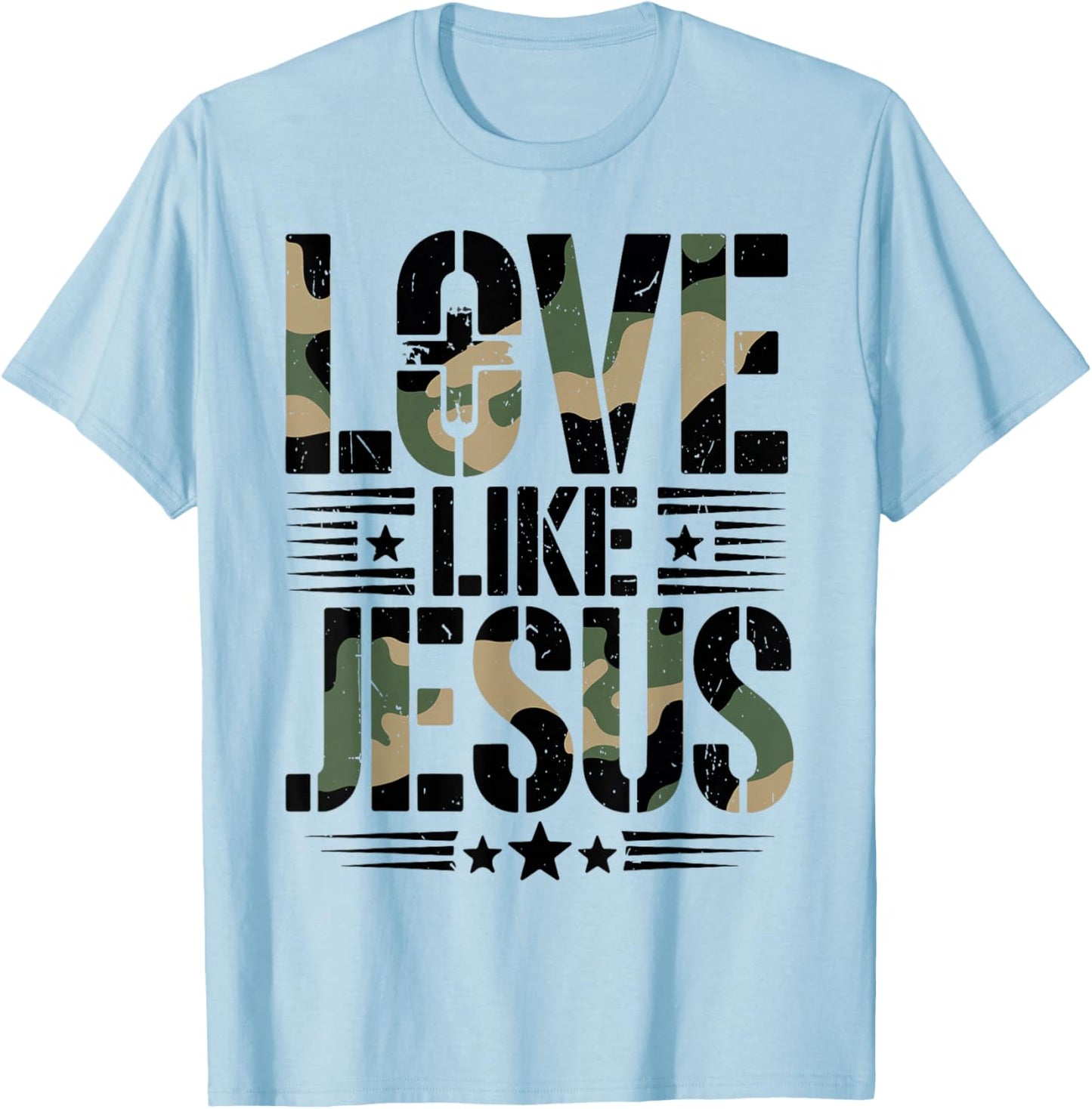 Toddler Love Like Jesus Camo Christian Camouflage Religious T-Shirt - T-Shirt | Light Blue