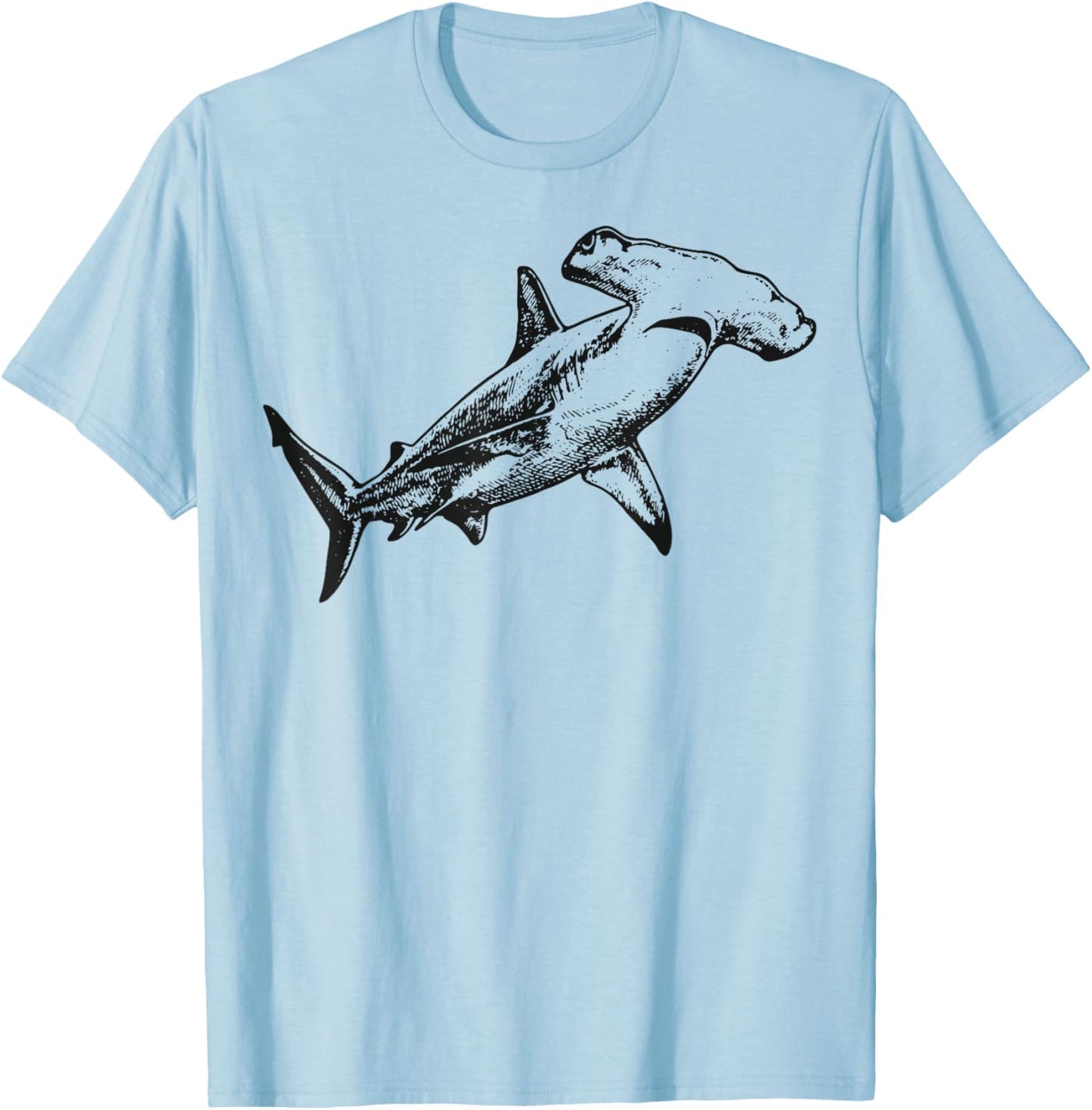 Hammerhead Shark Illustration Ocean T-Shirt - T-Shirt | Light Blue