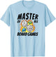 Master All Board Games Dice and Meeple Fire Graphic T-Shirt - T-Shirt | Light Blue