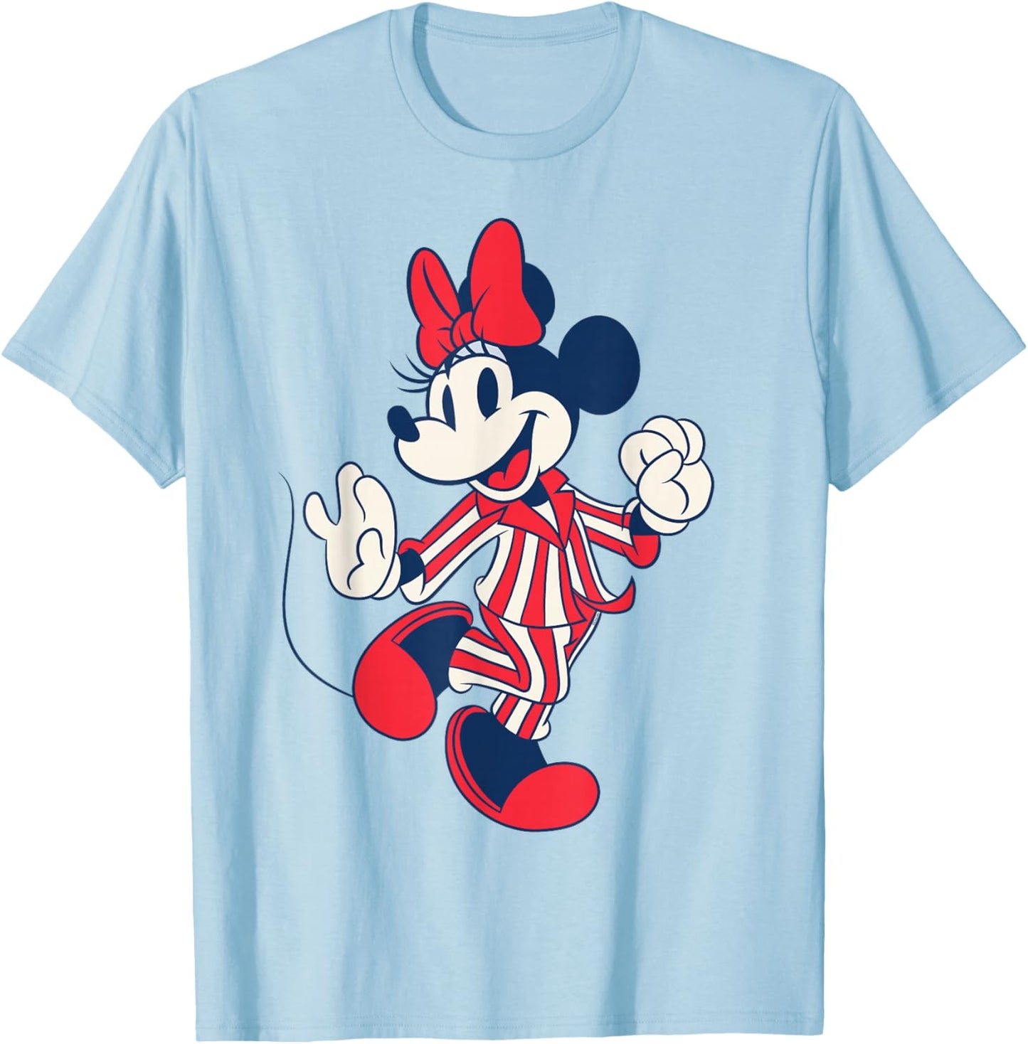 Disney Minnie Mouse Striped Pajamas Slumber Party PJs Pose T-Shirt - T-Shirt | Light Blue