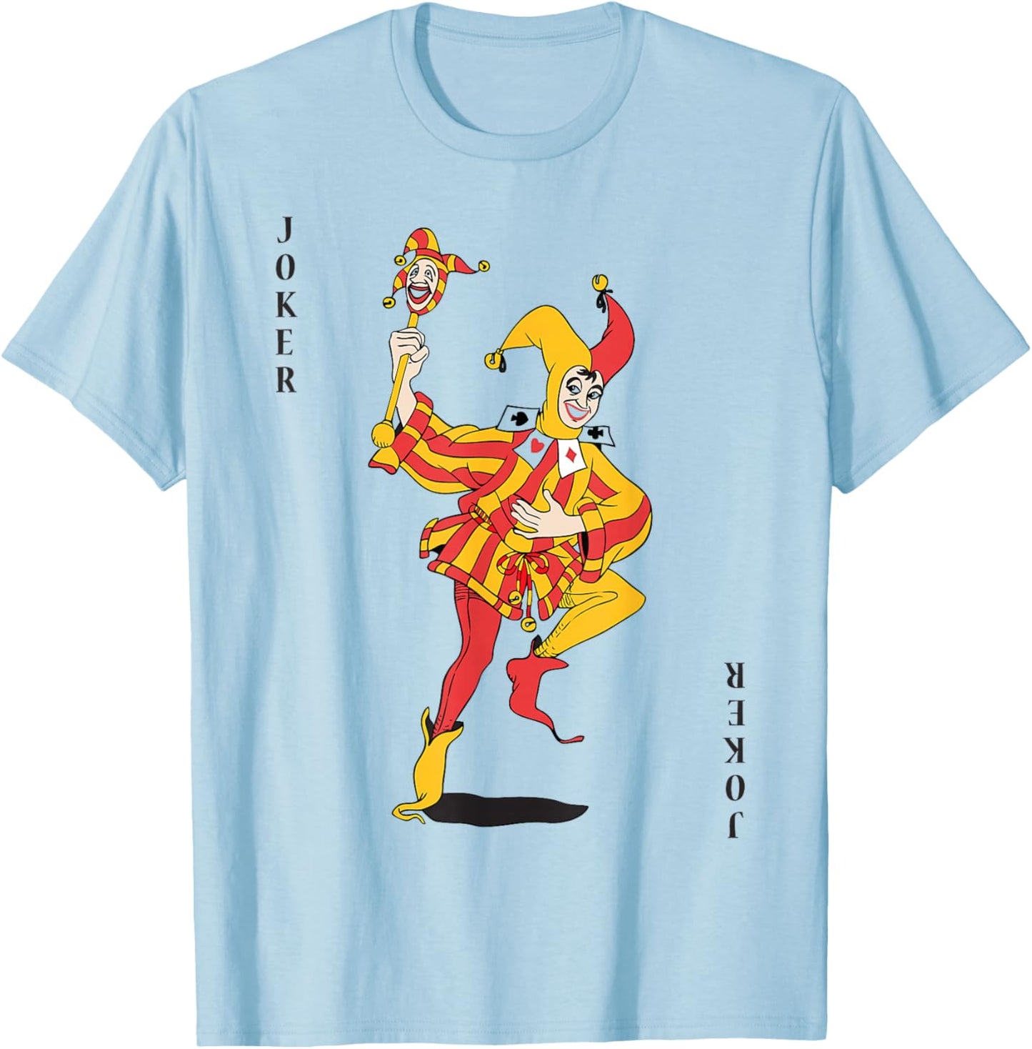 Joker | Royal Flush Group Costume Playing Card T-Shirt - T-Shirt | Light Blue