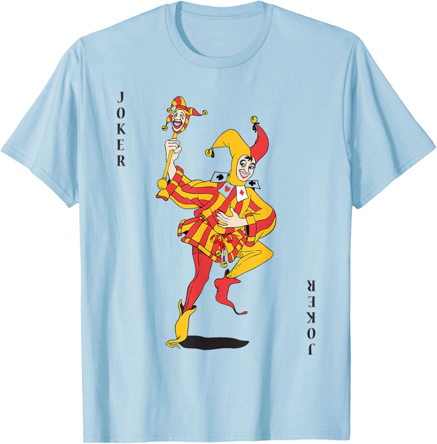 Joker | Royal Flush Group Costume Playing Card T-Shirt - T-Shirt | Light Blue