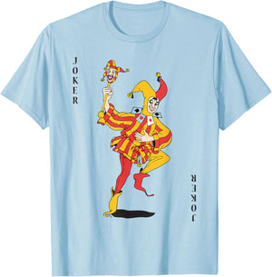 Joker | Royal Flush Group Costume Playing Card T-Shirt - T-Shirt | Light Blue