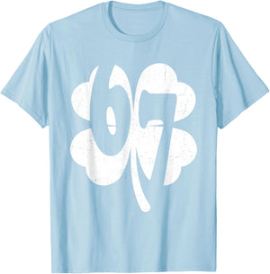 Six Seven 67 Shamrock St Paddy's Kid Boys St Patrick's Day T-Shirt - T-Shirt | Light Blue