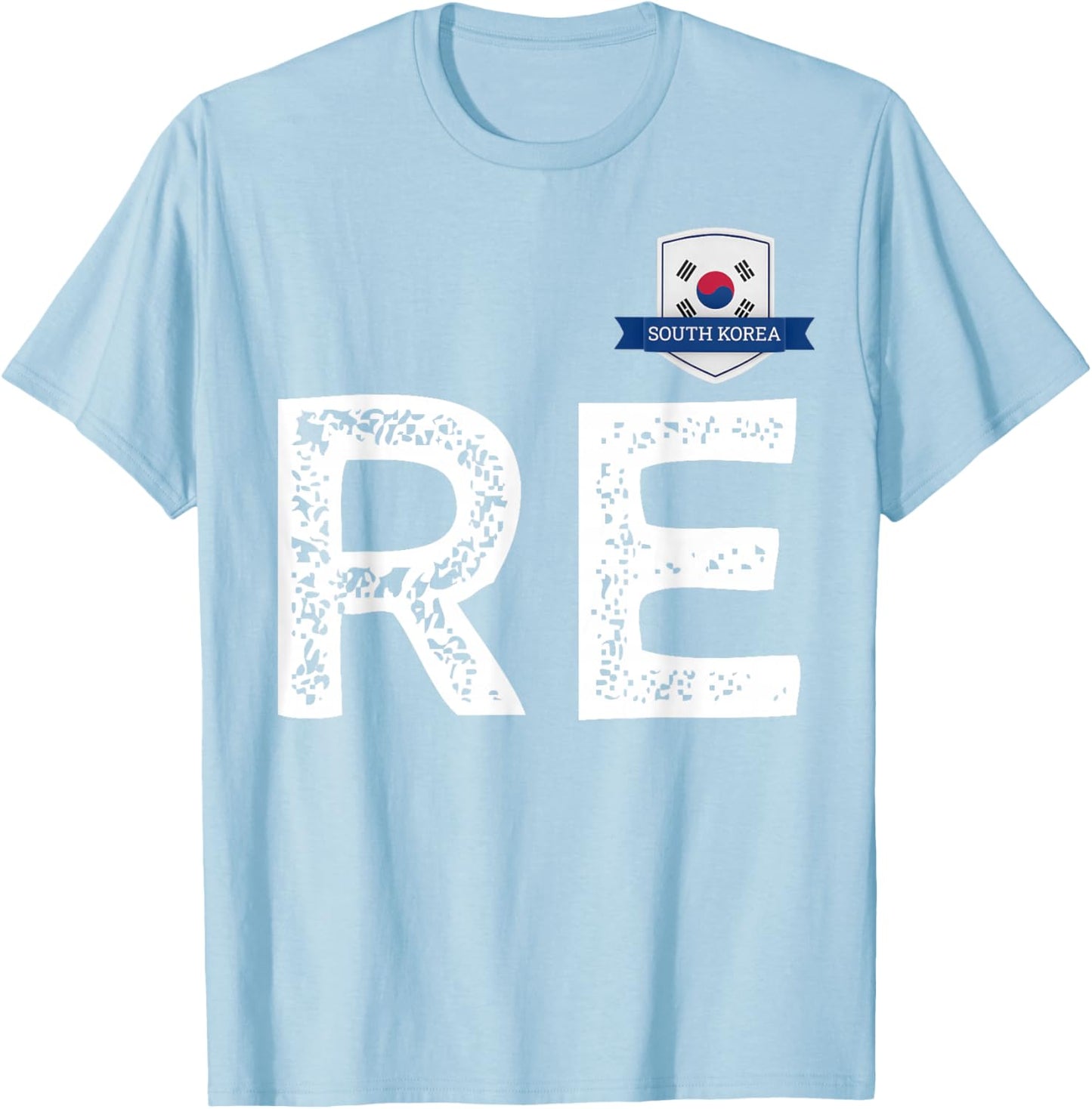 South Korea Human-Flag Letter RE South Korea T-Shirt - T-Shirt | Light Blue