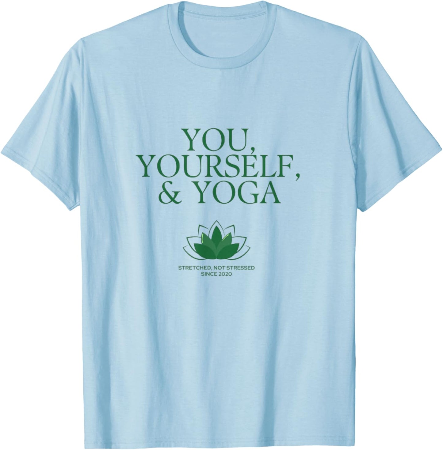 Green & White Yoga Studio Anniversary Design T-Shirt - T-Shirt | Light Blue