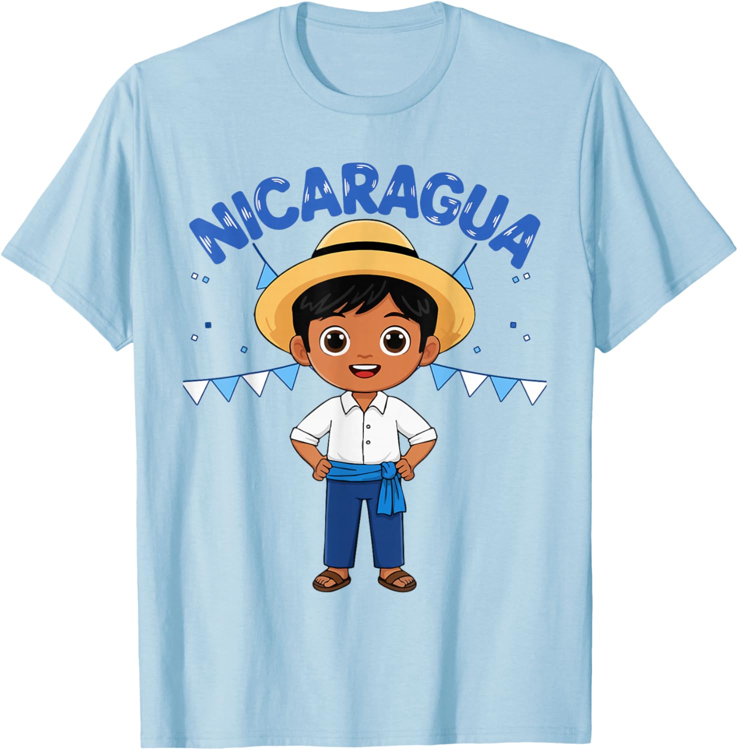 Nicaragua Nicaraguan Boy Traditional Outfit Wear Heritage T-Shirt - T-Shirt | Light Blue