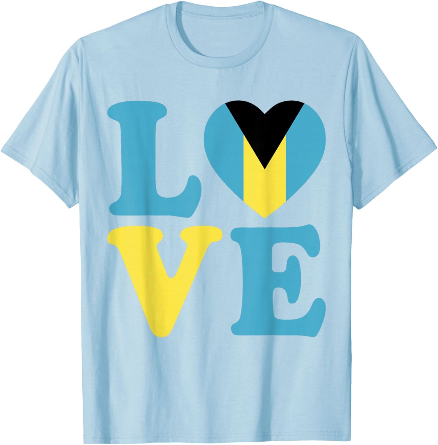 Proud Bahamas Love Nassau Bahamian Flag Family Vacation Trip T-Shirt - T-Shirt | Light Blue