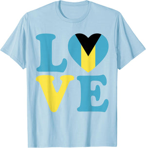 Proud Bahamas Love Nassau Bahamian Flag Family Vacation Trip T-Shirt - T-Shirt | Light Blue