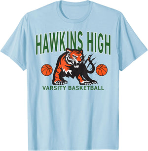 Stranger Things Season 5 Hawkins High Varsity Basketball T-Shirt - T-Shirt | Light Blue