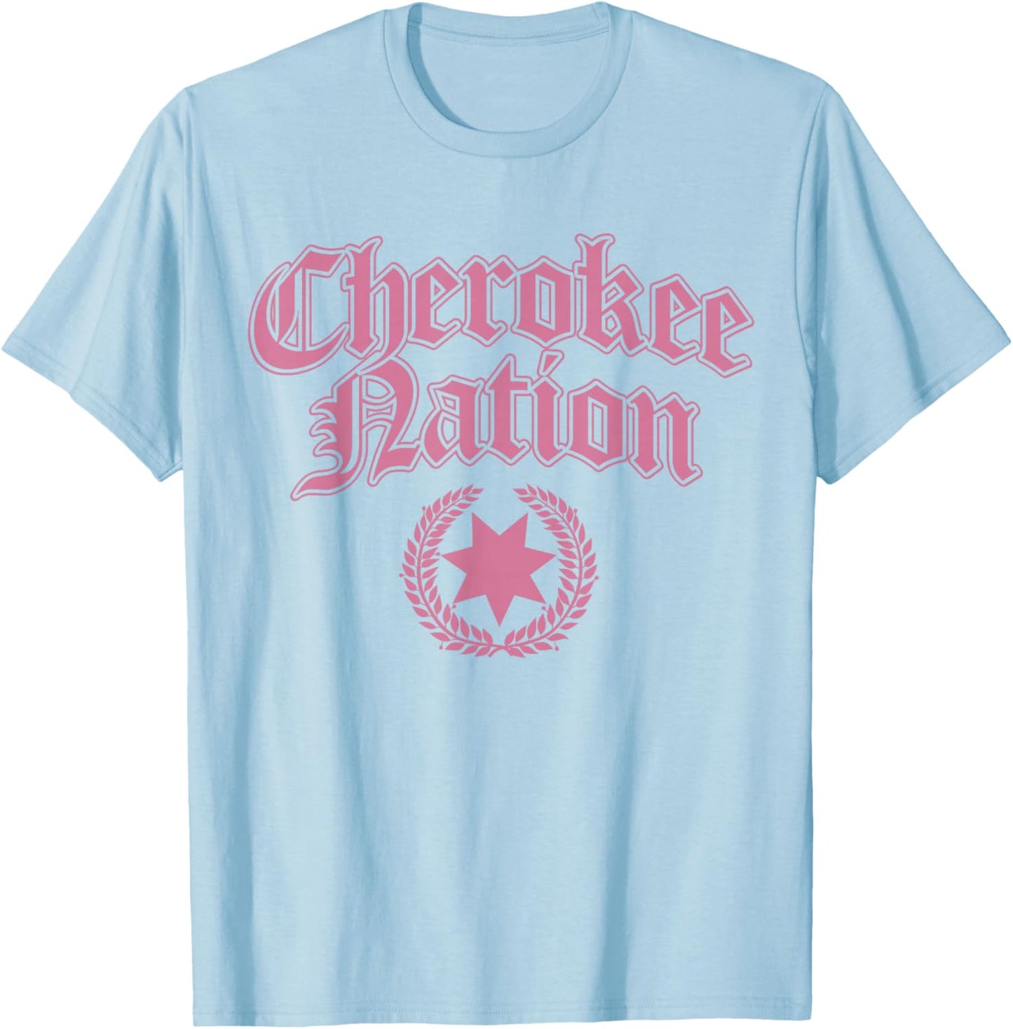 Pink Cherokee Nation Women Native American T-Shirt - T-Shirt | Light Blue