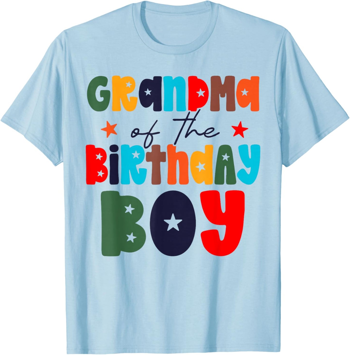 Grandma of The Birthday Boy Matching Family Birthday Party T-Shirt - T-Shirt | Light Blue