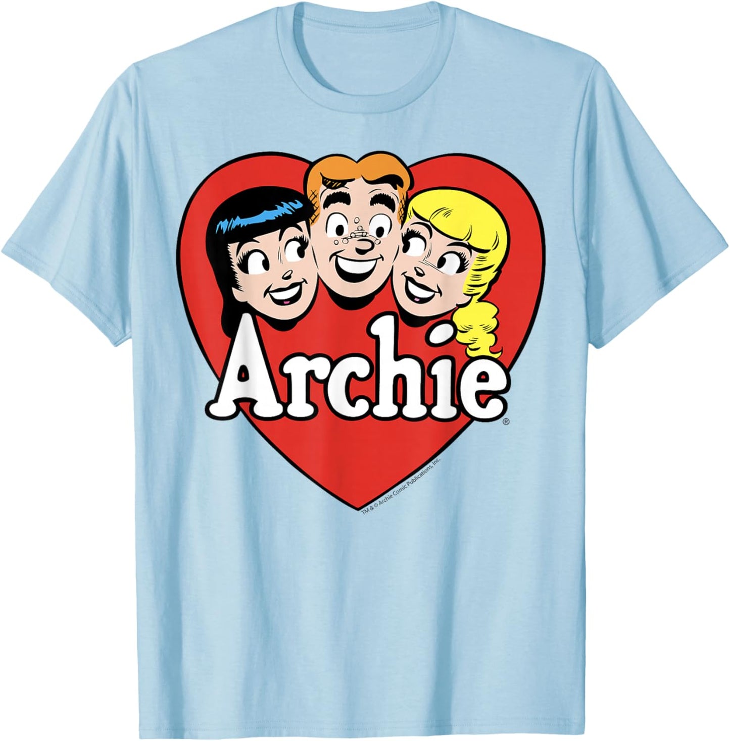 Archie Comics Betty Veronica Heart Trio T-Shirt - T-Shirt | Light Blue