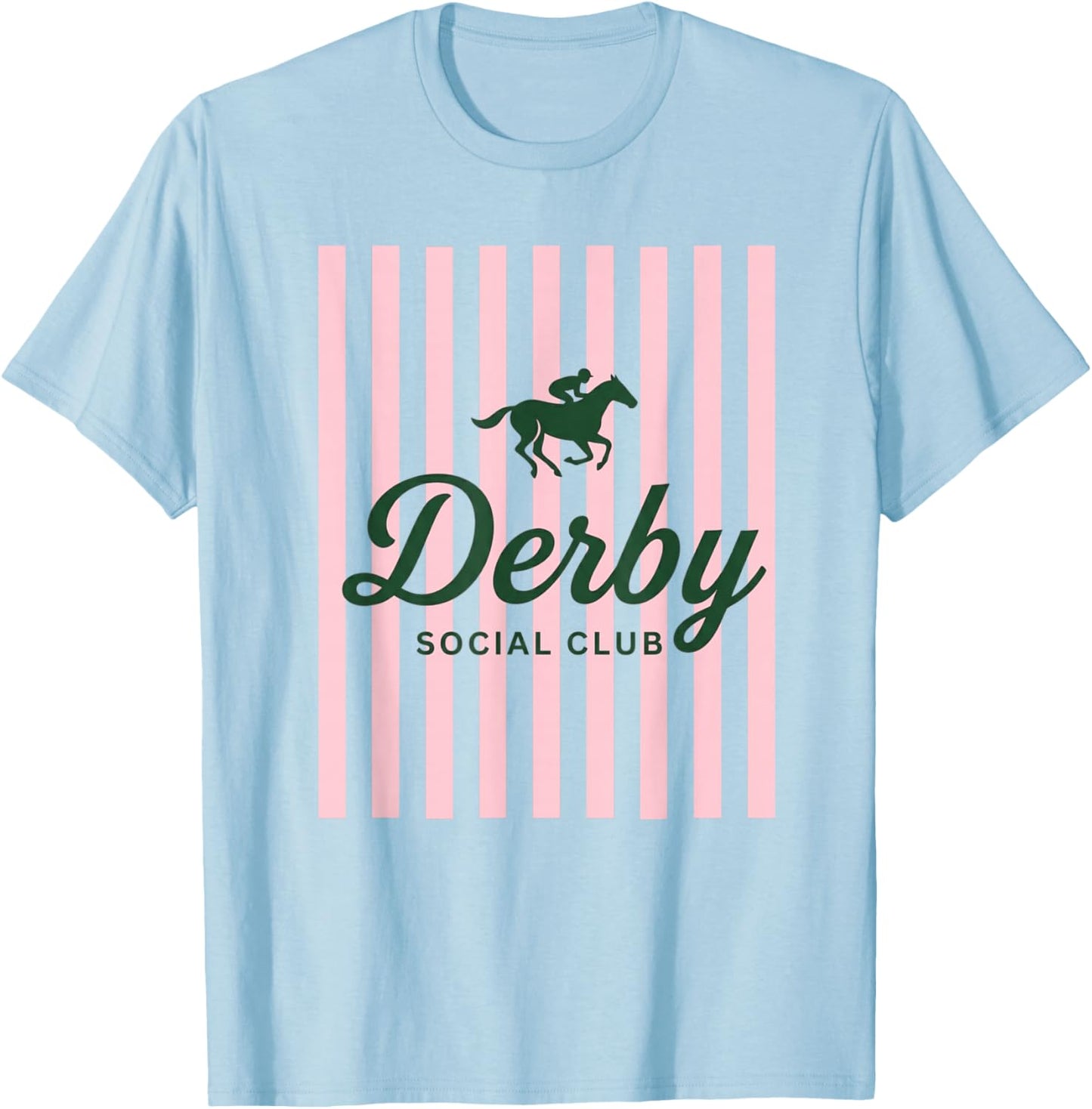 Funny Derby Social Club Vibes Friends Weekend Party Humor T-Shirt - T-Shirt | Light Blue