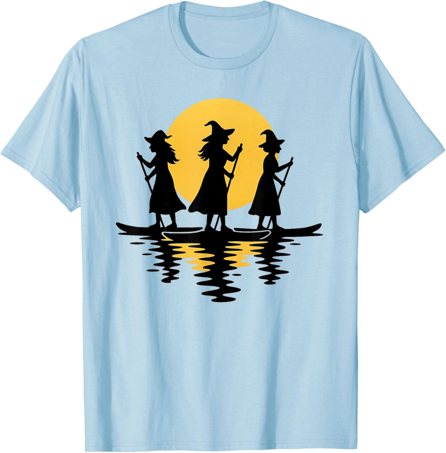 Halloween Witches Paddling SUP Paddleboards T-Shirt - T-Shirt | Light Blue