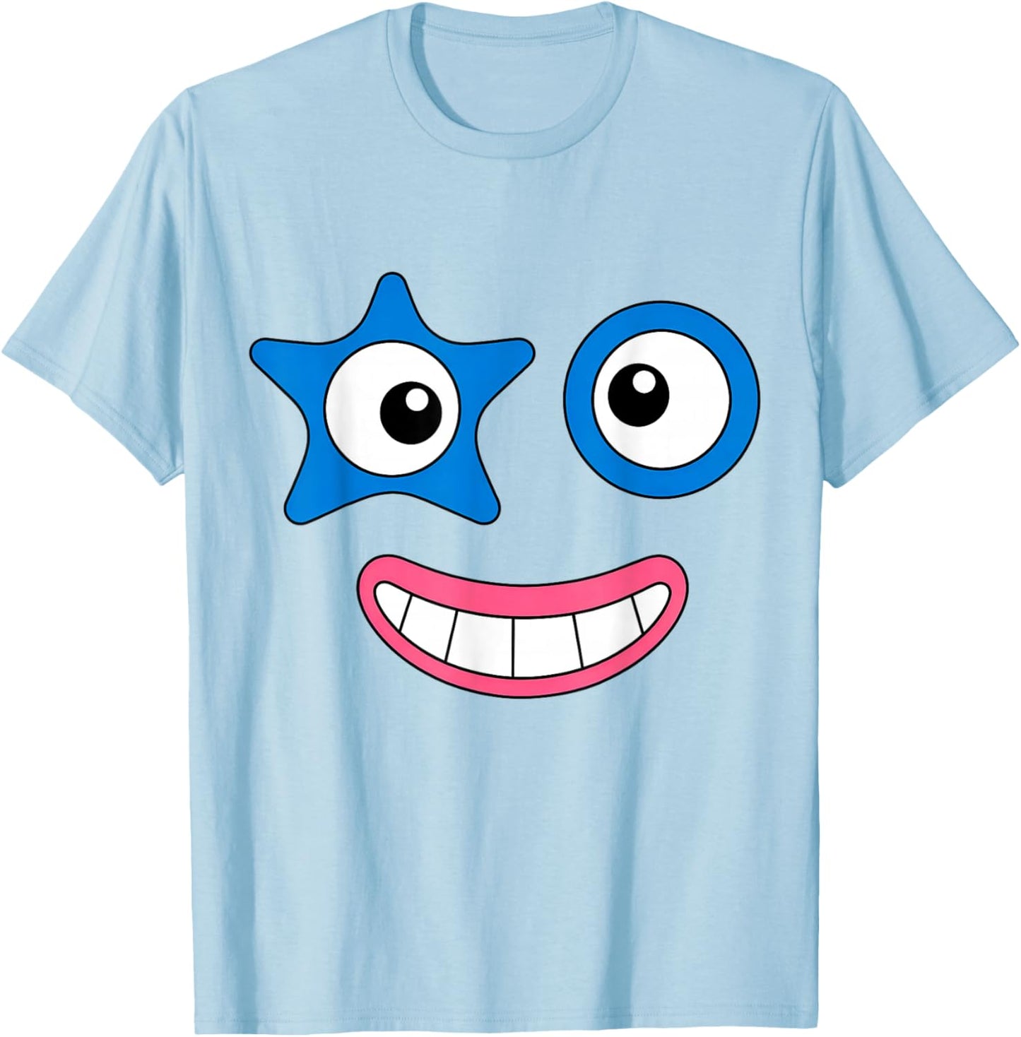 Funny Number Faces Costume Party Group Matching Cartoon T-Shirt - T-Shirt | Light Blue