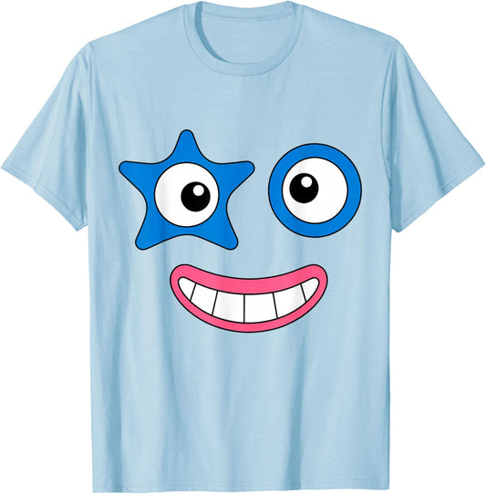 Funny Number Faces Costume Party Group Matching Cartoon T-Shirt - T-Shirt | Light Blue